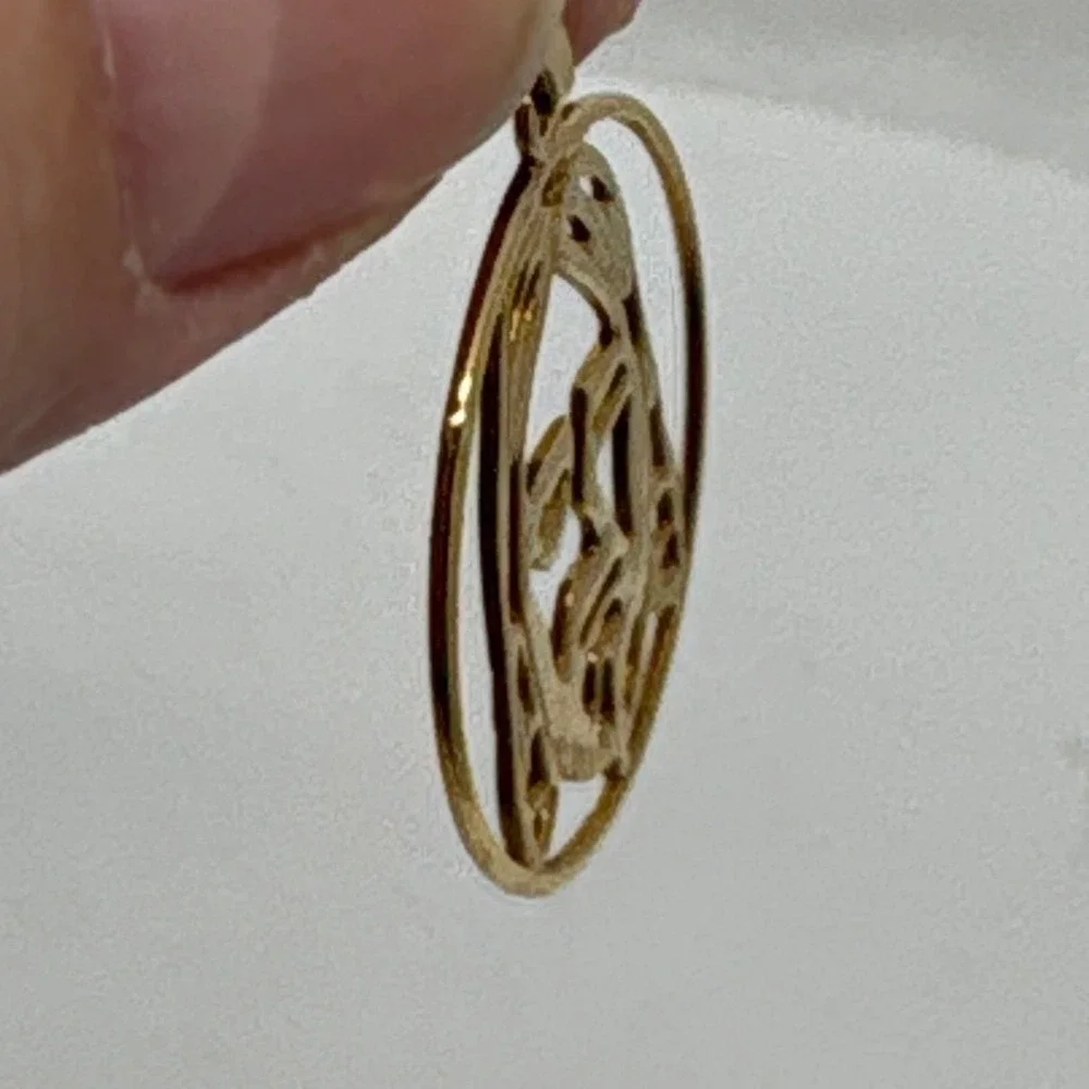 Gold Tone Jesus Face Round Pendant Charm Religious Christian‎ Faith Confirmation